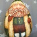 SOLD Irish Christmas, Ireland, Daddaí Na Nollaig, Santa Claus gourd, hand painted, 9 inches tall
