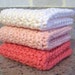 Crochet Wash Cloths / Dish Cloths / 100% Cotton / Set of 3