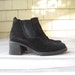 Black Suede Chunky 90s Pull On Elastic Ankle Boots 7