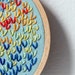 Hand Embroidery in Hoop, WIshbone Stitch Boston Harbor Color Study Circle. Needlework, Fiber Art. Housewares, Home Decor. By merriweathercouncil on Etsy