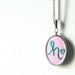 Special Edition for Weddings. Embroidered Initial with Heart Necklace. Personalized Jewelry by merriweathercouncil on Etsy