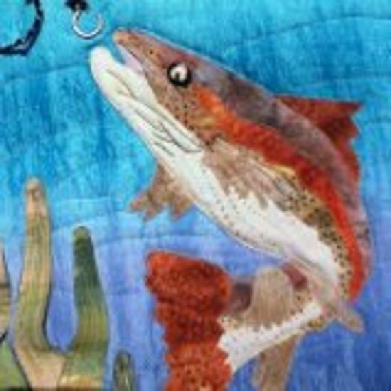 Art quilt pattern rainbow trout