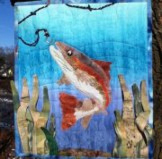Art quilt pattern rainbow trout
