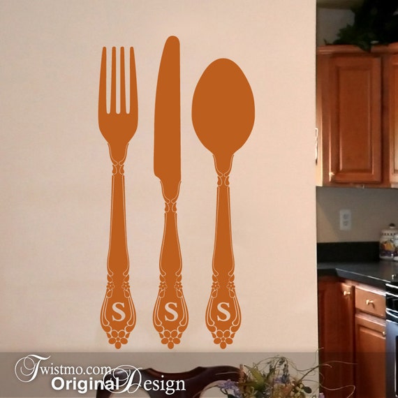 Personalized Fork and Spoon Wall Decor: Kitchen or Dining Room