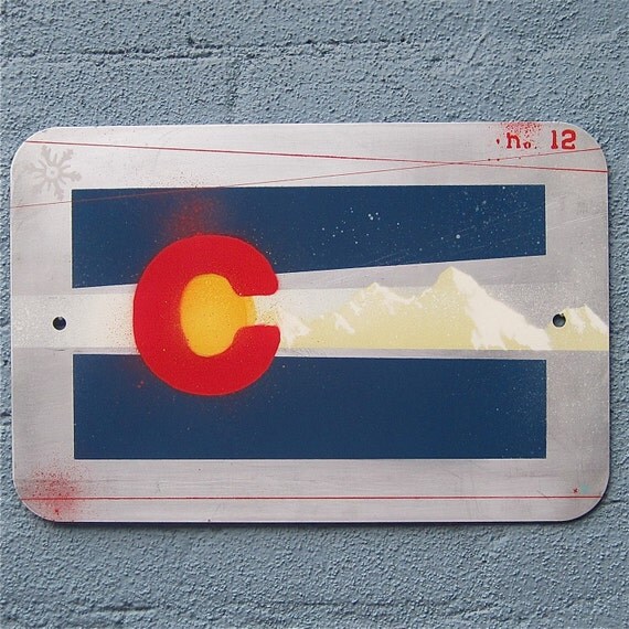 Colorado State Flag No. 12 Stencil on Metal