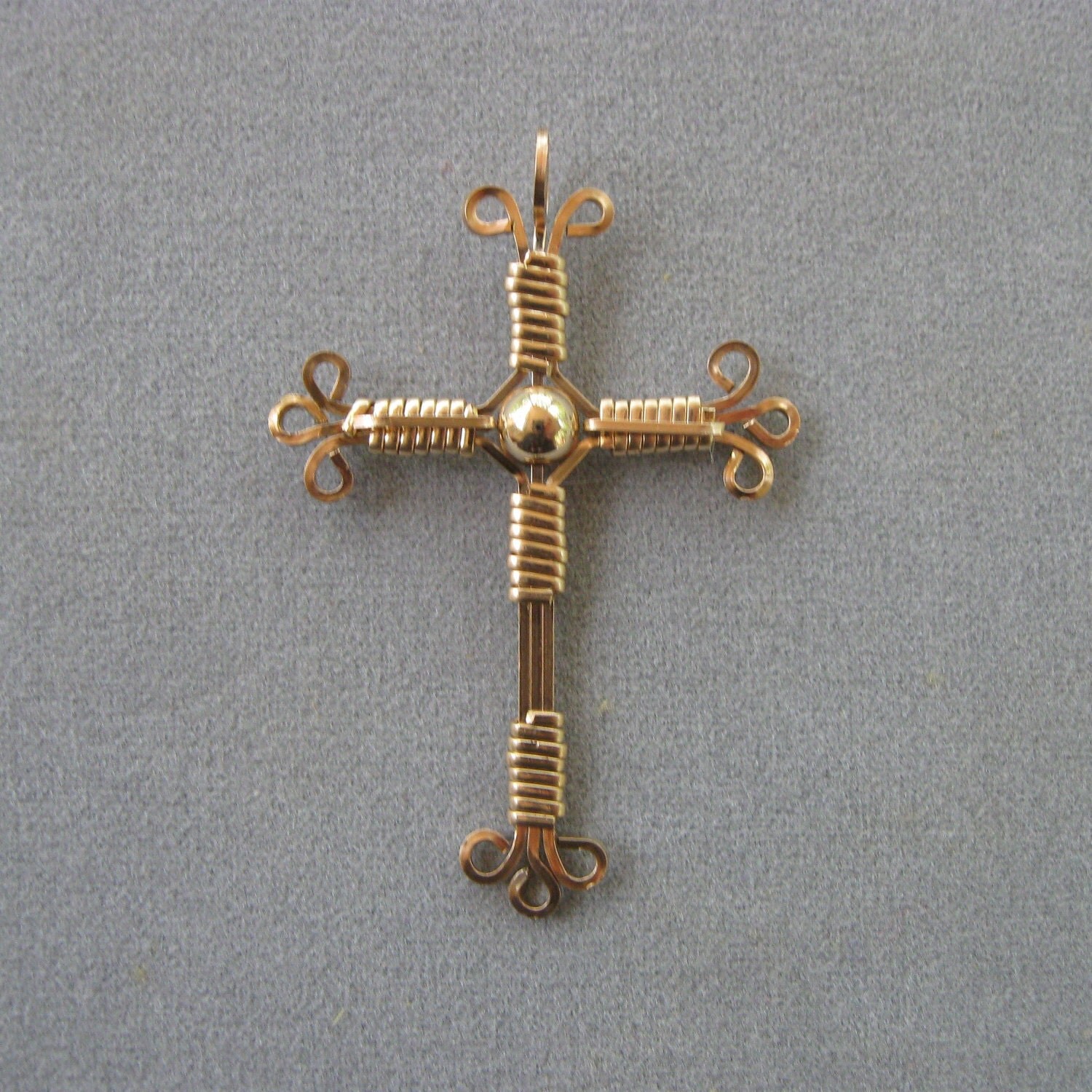 Cross Pendant 14K Gold-Filled Wire-Wrapped Pendant