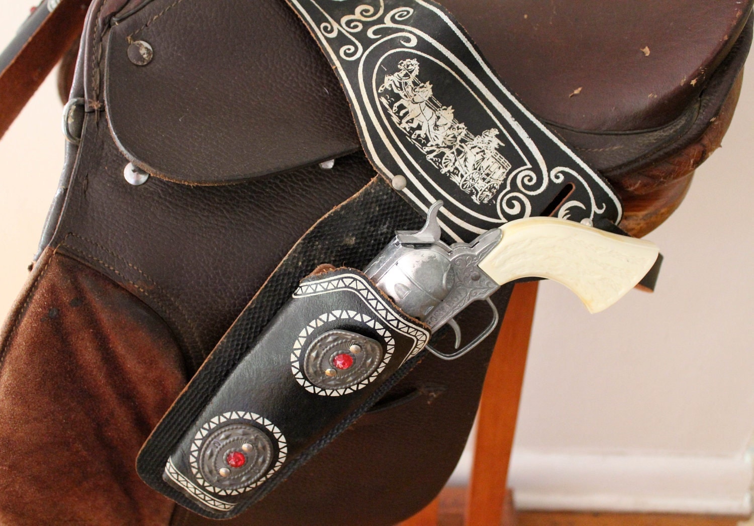 1950's Top Gun Leather Toy Holster With