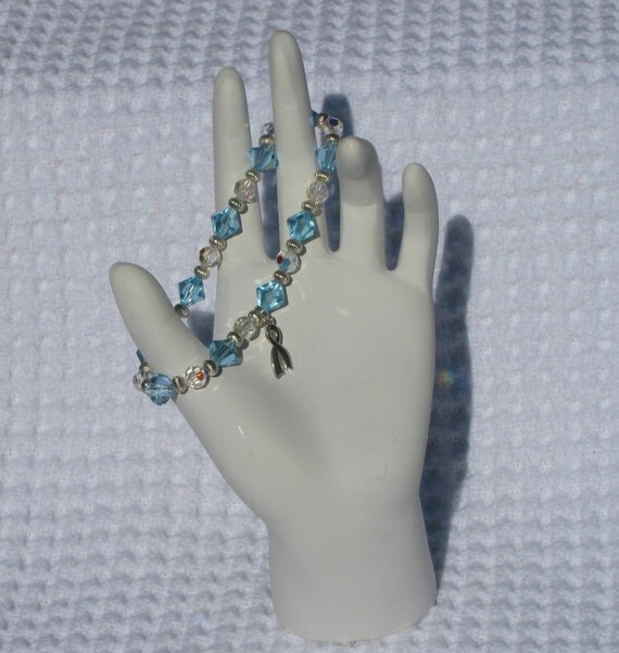 PROSTATE or TESTICULAR Cancer Bracelet Lt. Blue by ELZcreations