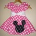 Minnie Mouse dress with applique pink polka dot dress(available in sizes 1 to 4)