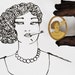 INGRID - gold, walnut brooch