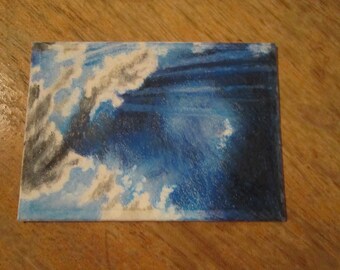Mini Masterpiece,- ACEO art trading card - Original artwork, Sun Streams(not a print)