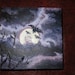 original painting, moon bats, acrylic