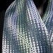handwoven scarf silver blue green scarf loom weaving dark curvy waves gray lavendar bamboo cotton bold pattern hand woven