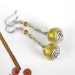 Gold Pandora Lampwork Glass earrings