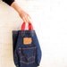 RESERVED Do Not Purchase vintage LEVI tote Big E bag Red handles dark denim
