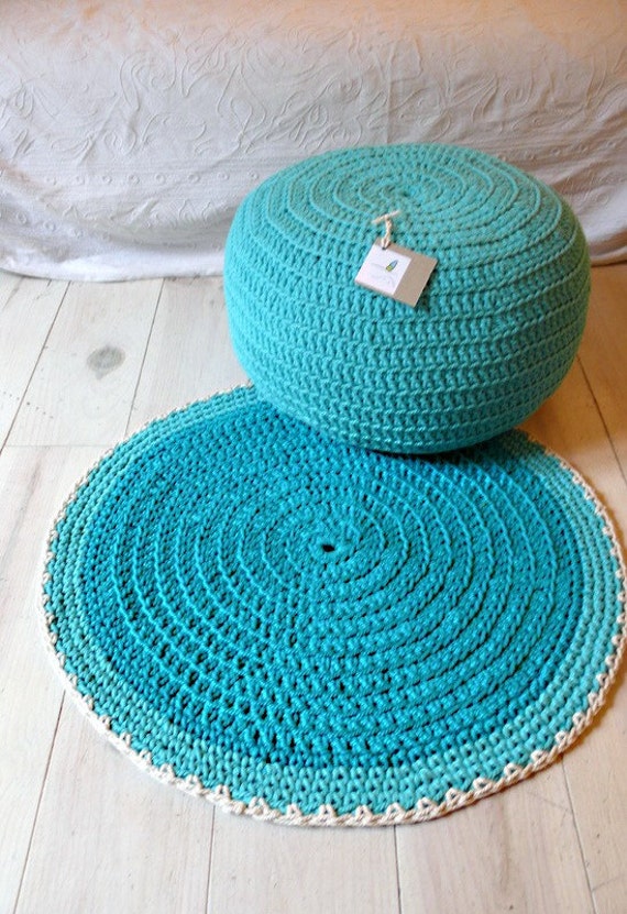 Items similar to Round Rug floor crochet small on Etsy