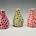 Orange Organic Polka Dot Vase Hand Painted Flower Holder