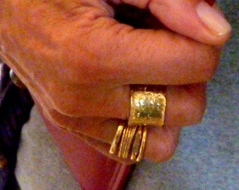 Four Stacking Gold Filled Rings - Assorted Trendy Rings - Wide Stacking Rings - Handmade Rings -