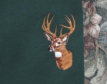 Buck Deer themed Forest Green Sweatshirt - X Large