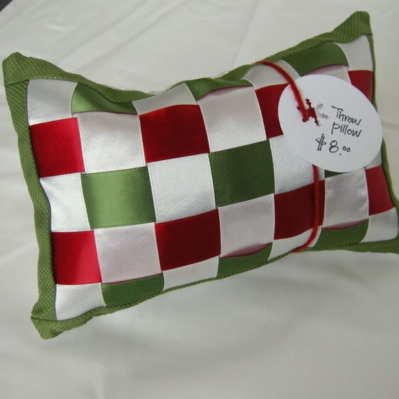 Woven Ribbon Decorative Throw Pillow