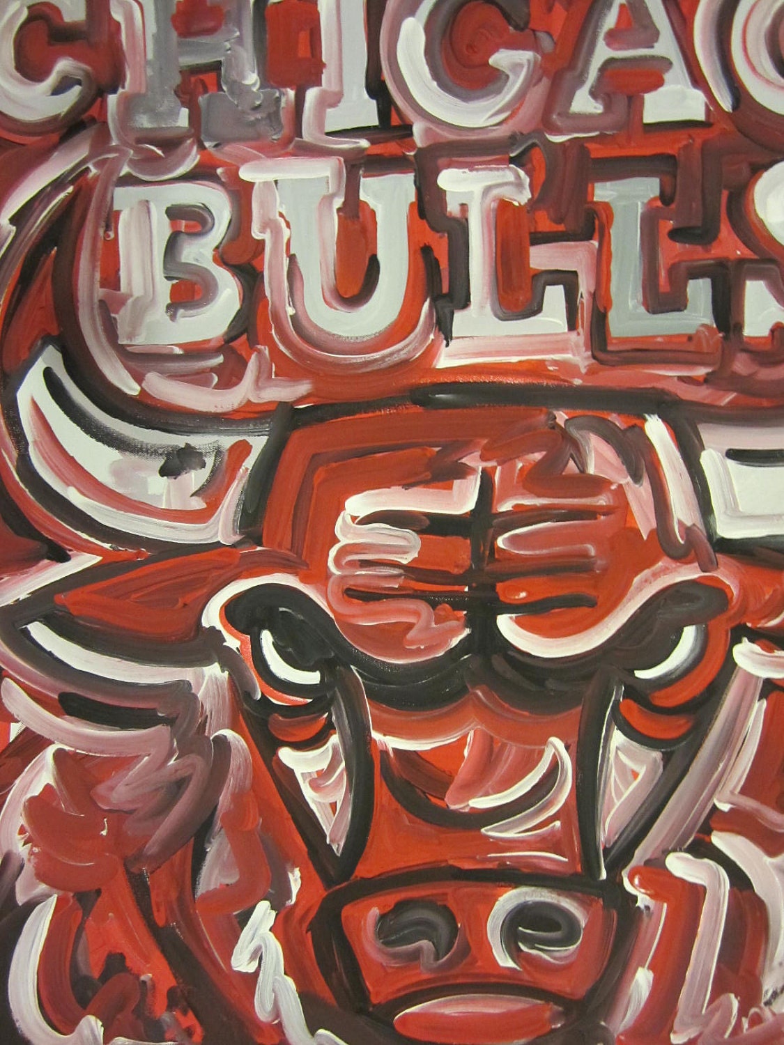 Chicago Bulls Painting by Justin Patten Sports Art Basketball