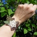 Dentelle de mon Jardin - (Lace Cuff/Bracelet in chocolate & cream)