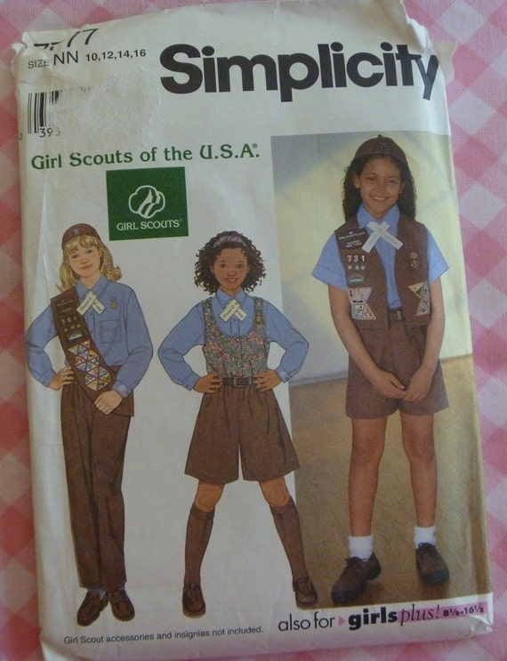 UNCUT Simplicity Pattern..Girls Girls Scout Uniform