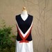 A vintage 1950s 1960 handmade blue red white nautical sleeveless day shift shorts dress size S M