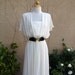 A vintage 1960s 1970s cream ivory sheer quilted ruffled sleeves goddess dress size M L