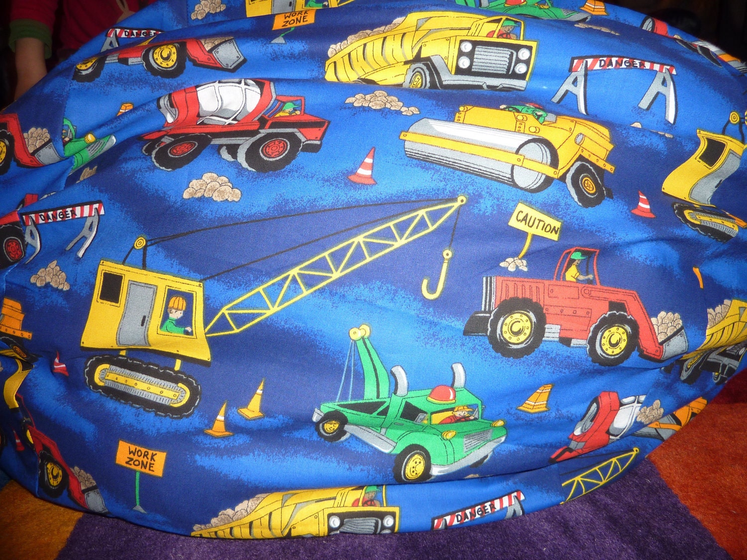 Construction truck bean bag chair