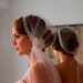 Juliet Cap with Wedding Veil in English Silk tulle, lovely lace edge and Vintage Bridal Hair Flower