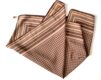 Porte-documents Vintage 1970 En Toile Marron Pied-de-poule - Marque Carlo Erb - Occasion