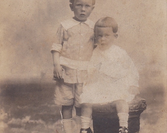 Vintage Photo - Siblings - Vintage Photograph, Vernacular, Black and White, Found Photo (GG)