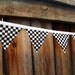 Black and White Checkered Fabric Pennant Banner