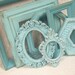 Shabby Chic Painted Picture Frames Collection Aqua Turquoise Ornate Distressed Gallery Grouping