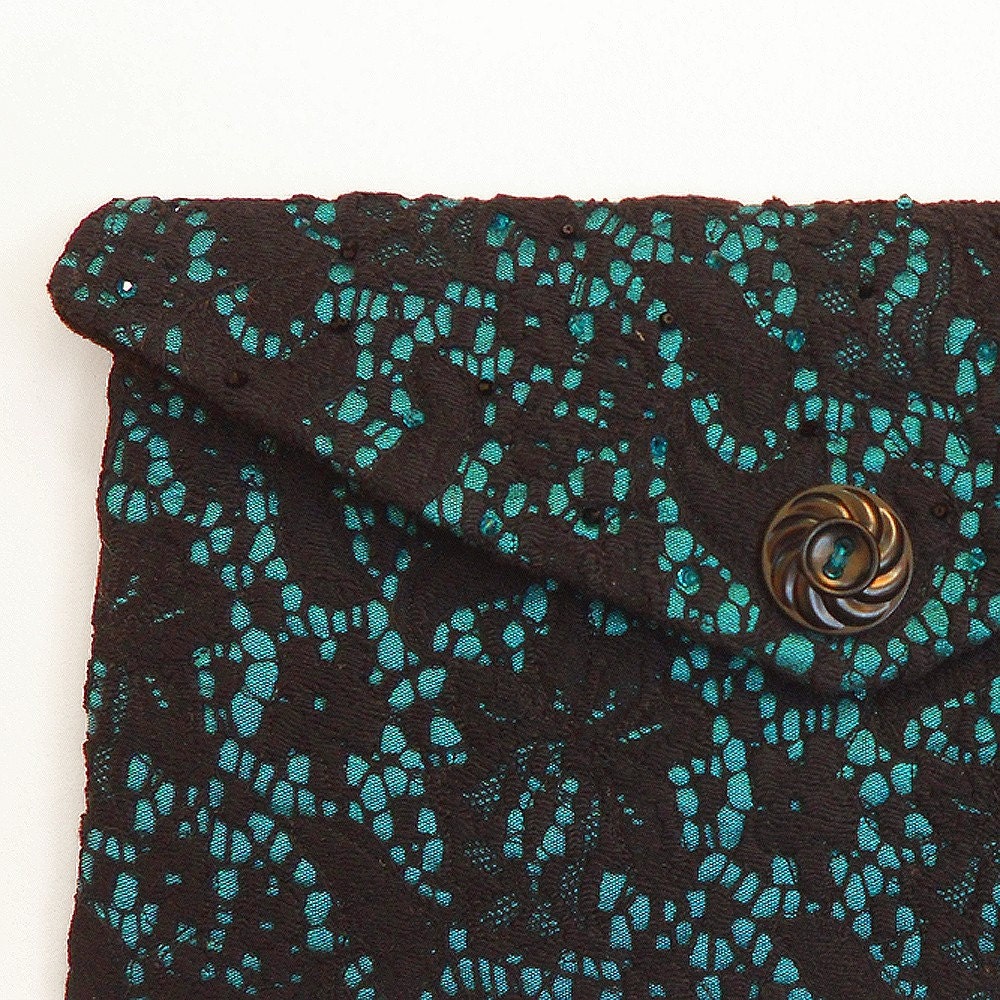 dark teal clutch bag