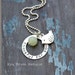 thankful for you - silver washer necklace with silver bird pendant and amazonite drop