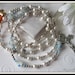 Catholic Rosary for Girls, Communion Rosary in White Swarovski Pearl & Floral Lampwork