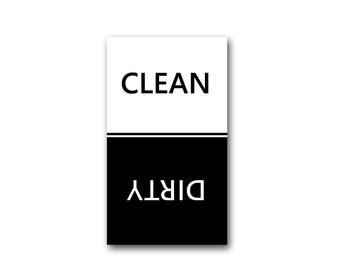 Clean Dirty Dishwasher Magnet Classic Black White Stripe