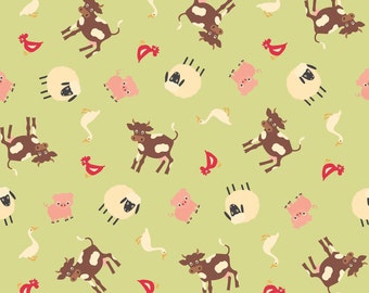 Farm Fresh Green Farm by October Afternoon for Riley Blake, 1/2 yard