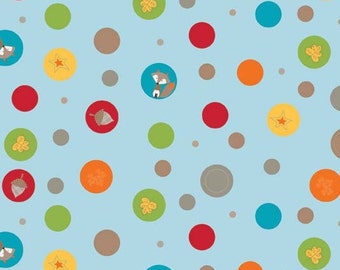 Fox Trails Blue Circles by Doohikey Designs for Riley Blake, 1/2 yard