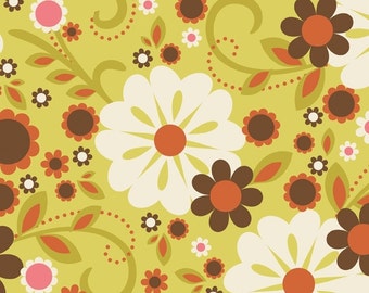 Indian Summer Green Main by Zoe Pearn for Riley Blake, 1/2 yard