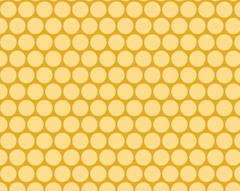 Peak Hour Yellow Circles by Kellie Wulfsohn for Don't Look Now for Riley Blake, 1/2 yard