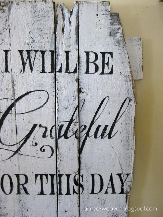 Handpainted Wood Barn Door with Grateful Quote