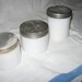 Milk Glass Jars Metal Top TOTAL of THREE c.1940s By Gatormom13
