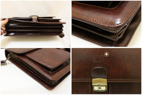 montblanc briefcase brown