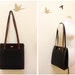 Vintage Bally Brown Aligator and Navy Color Pebble Leather Shoulder Bag // Made in Italy
