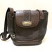 Vitnage Brighton Black Pebble Leather with Brown Alligator Leather Trim Shoulder Bag