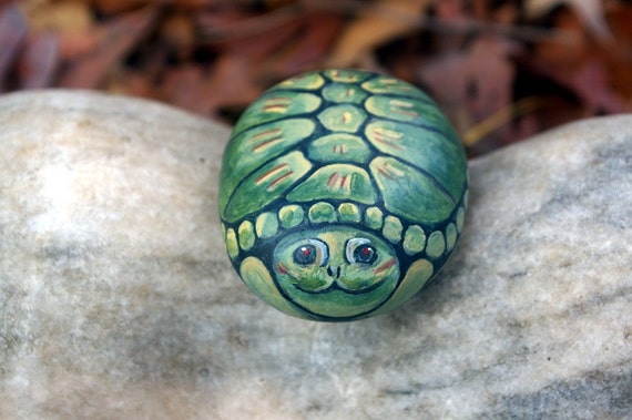 Items Similar To Turtle Painted Rock On Etsy   Il 570xN.196647609 