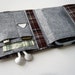 Nerd Herder gadget wallet in Perfect Plaid for iPod, Droid, iPhone, camera, earbuds, SD cards, USB, batteries, guitar picks, IDs, cards